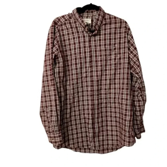 L.L. Bean Long Sleeve Button Down Traditional Fit Plaid Shirt Size L-Tall GUC - Picture 1 of 8